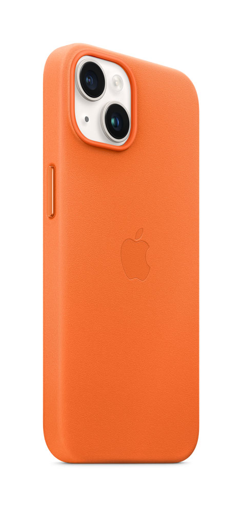 APPLE iPhone 14 Leather Case with MagSafe - Orange (MPP83ZM/A)