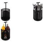 APS Besteckbehälter DART, aus Metall, schwarz Durchmesser: 120 mm, Höhe: 250 mm, Bodeneinlagen - 1 Stück (11755)