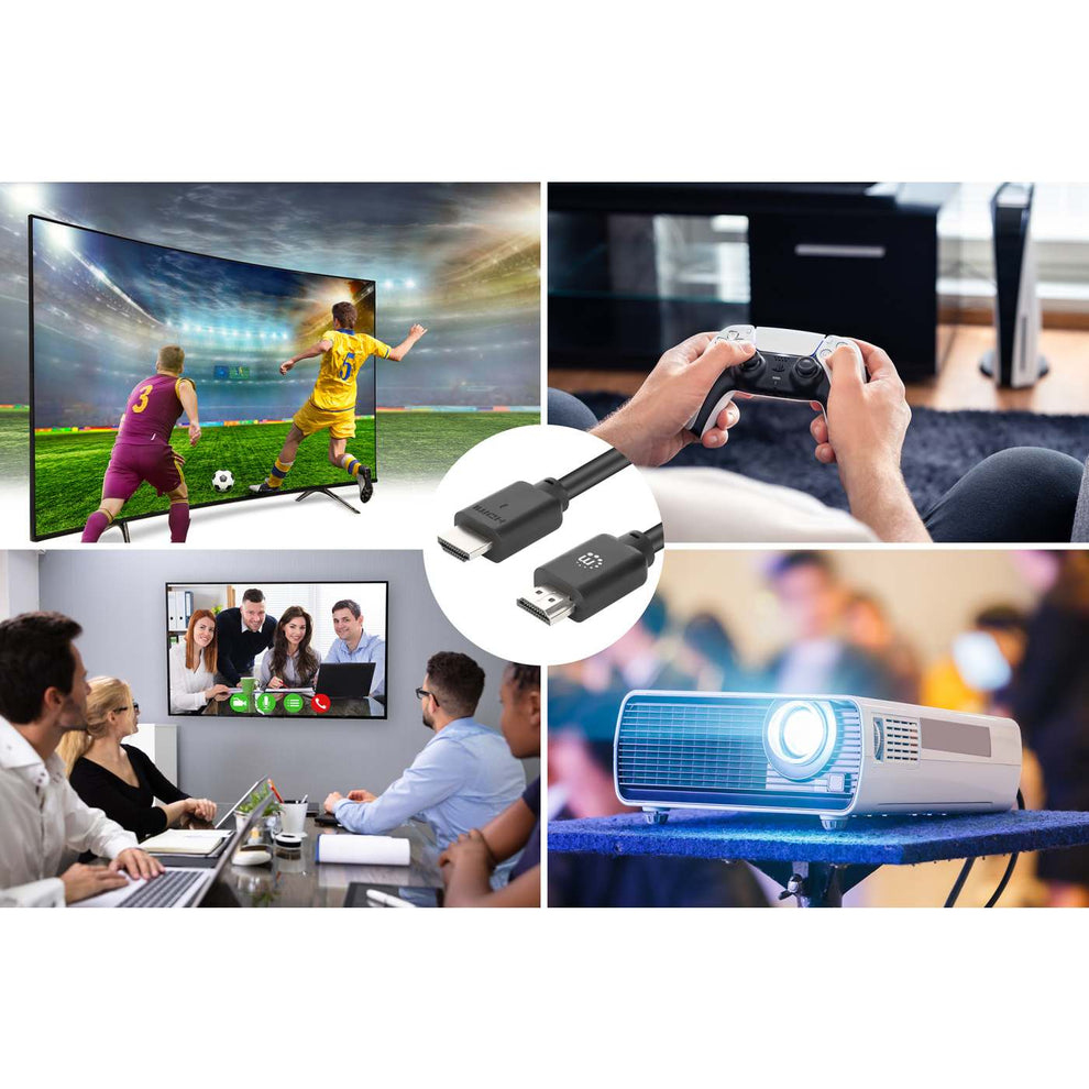 Manhattan HDMI-Kabel mit Ethernet 15 m 4K60Hz 18 Gbit/s Schwarz