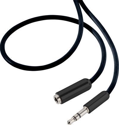 SpeaKa Professional SP-7870688 Klinke Audio Verlängerungskabel [1x Klinkenstecker 3.5 mm - 1x Klinkenbuchse 3.5 mm] 1.00 m Schwarz SuperSoft-Ummantelung (SP-7870688)