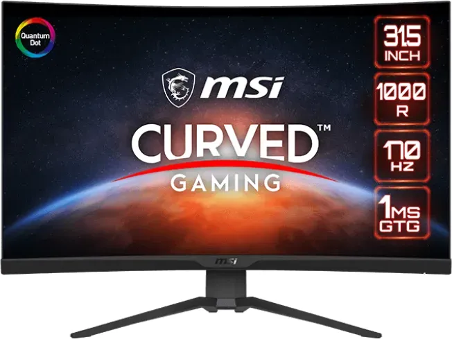 MSI MAG 325CQRFDE QD Gaming Monitor - Curved WQHD, 170Hz, 1ms (9S6-3DC64T-003)