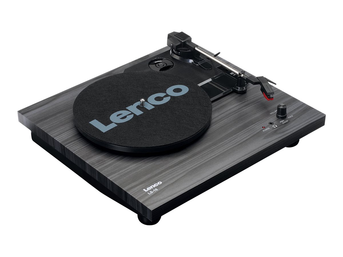 Lenco LS-10 Plattenspieler Halbautomatisch mit Riemenantrieb Stereo Schwarz