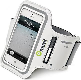 Muvit Sportsarmband iPhone 5 Handy-Schutzhülle Armbandbehälter Weiß (MUARM0010)