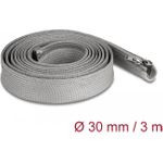 Delock Geflechtschlauch mit Reißverschluss hitzebeständig 3 m x 30 mm grau (20837)