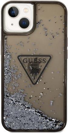 GUESS Hard Cover Liquid Glitter Triangle Transparent Black, für iPhone 14 Plus, GUHCP14MLFCTPK (GUHCP14MLFCTPK)