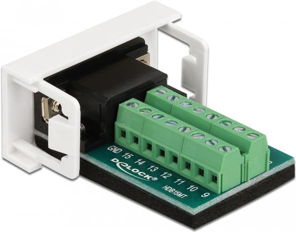 Delock Easy 45 Modul VGA Stecker zu 16 Pin Terminalblock 22,5 x 45 mm (81347)