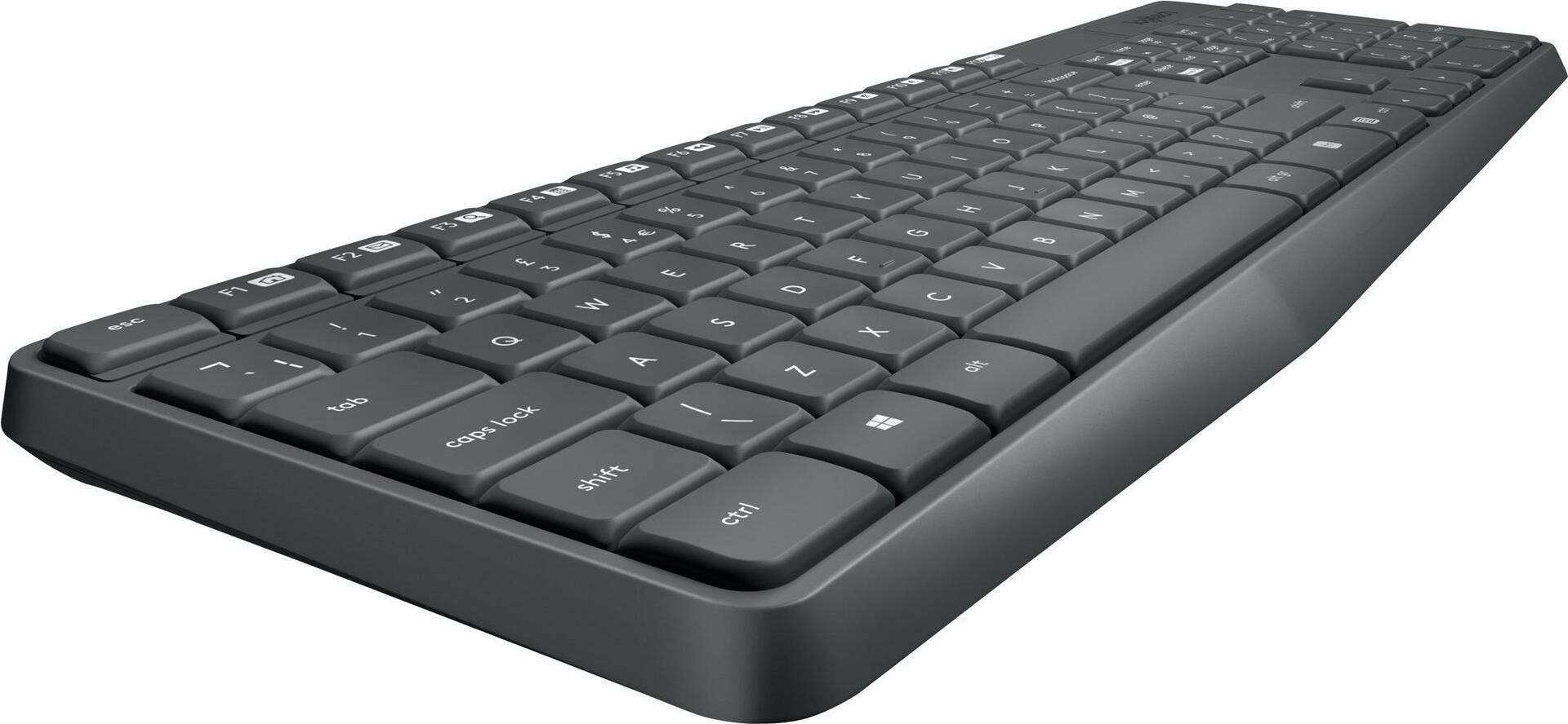 Logitech MK235 Kabelloses Tastatur-Maus-Set QWERTZ Ungarisch Grau