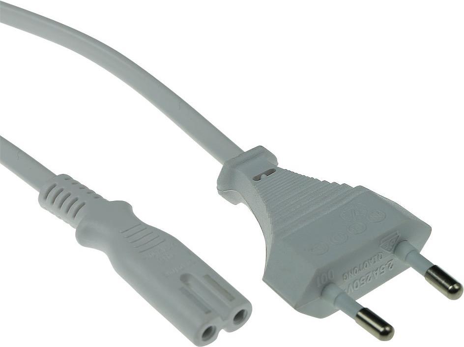 ADVANCED CABLE TECHNOLOGY Powercord Euro male - C7 female white 3 m PWRCORD CEE7/16 STR-C7 WH 3.0M