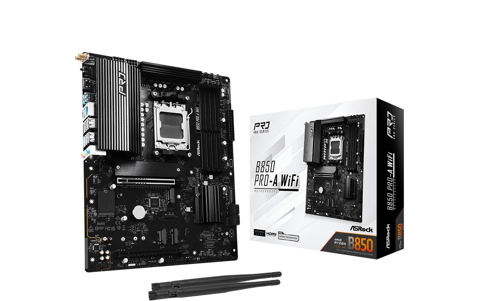 ASRock B850 Pro-A WiFi DDR5 Socket AM5 ATX Schwarz