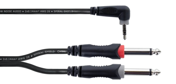 Cordial EY 3 WRPP Audio Y-Adapter 3,5 mm Klinke auf 2x 6,3 mm Klinkenbuchse 3 m Schwarz