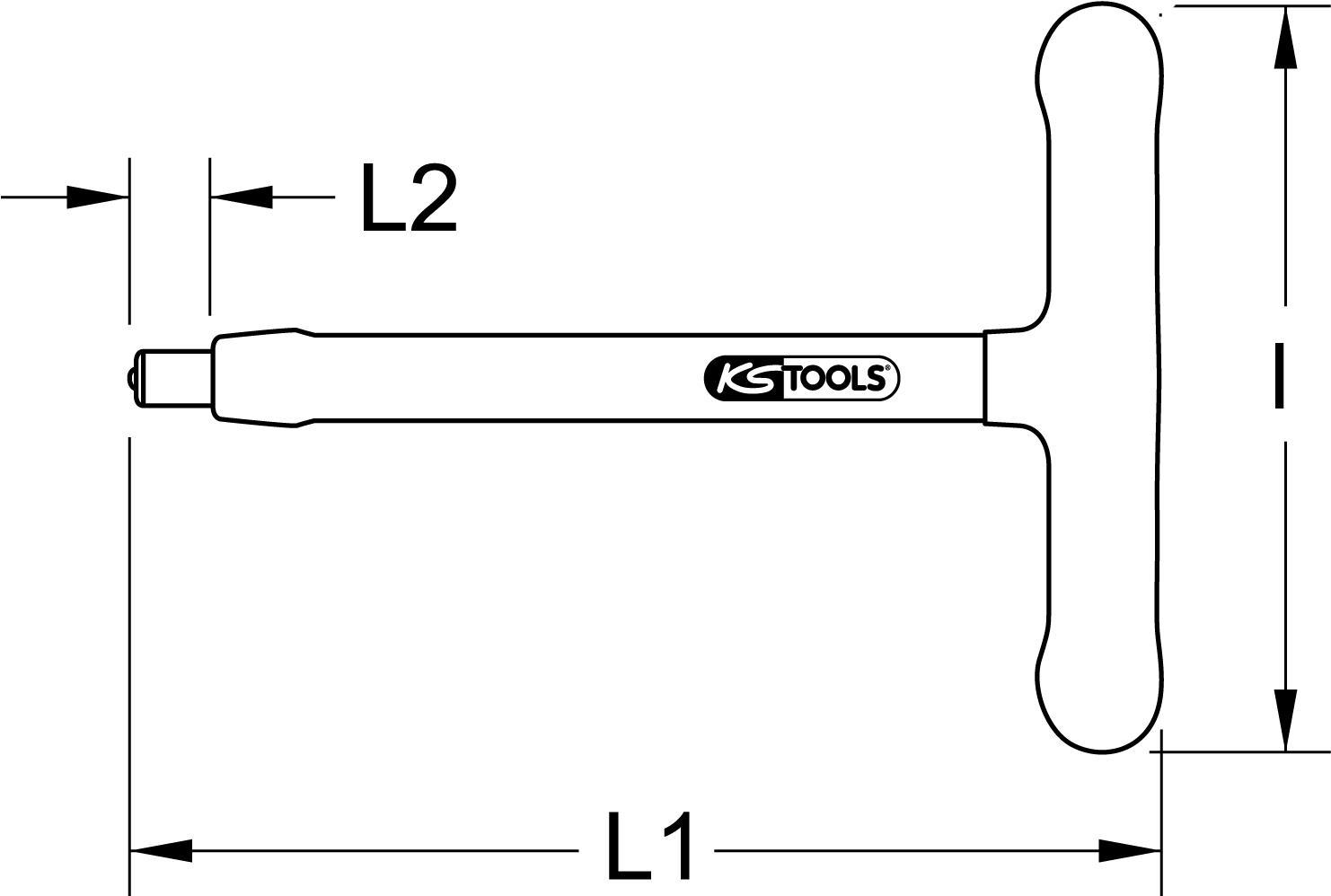KS TOOLS 1/2" Isolierter T-Griff-Aufsteckschlüssel, 200mm (117.1205)