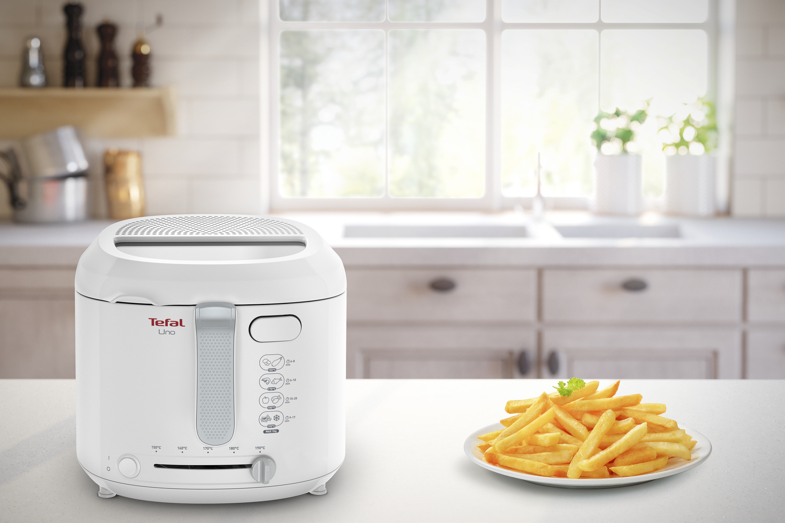 TEFAL Uno FF2031 Fritteuse 1 kg 1,8 l Weiß