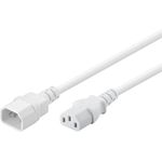 Wentronic Goobay Kaltgeräte Verlängerung 2 m, Weiß - Gerätestecker C14 (Kaltgeräteanschluss) > Gerätebuchse C13 (Kaltgeräteanschluss) (97584)