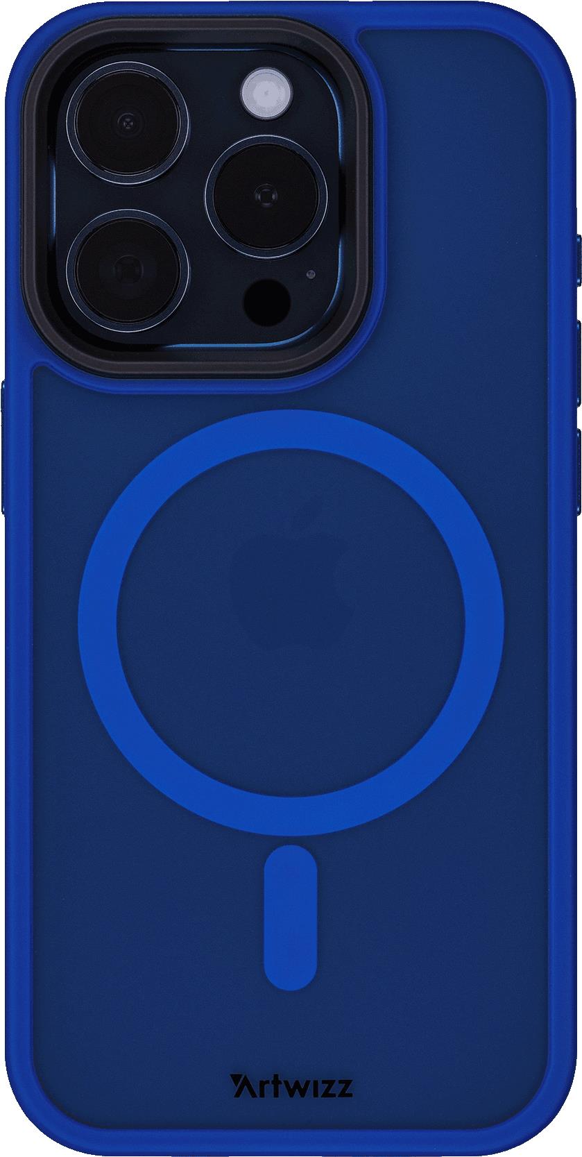 Artwizz IcedClip. Etui-Typ: Cover, Markenkompatibilität: Apple, Kompatibilität: iPhone 15 Pro, Maximale Bildschirmgröße: 15,5 cm (6.1"), Oberflächenfärbung: Monochromatisch, Produktfarbe: Blau (8143-3799)