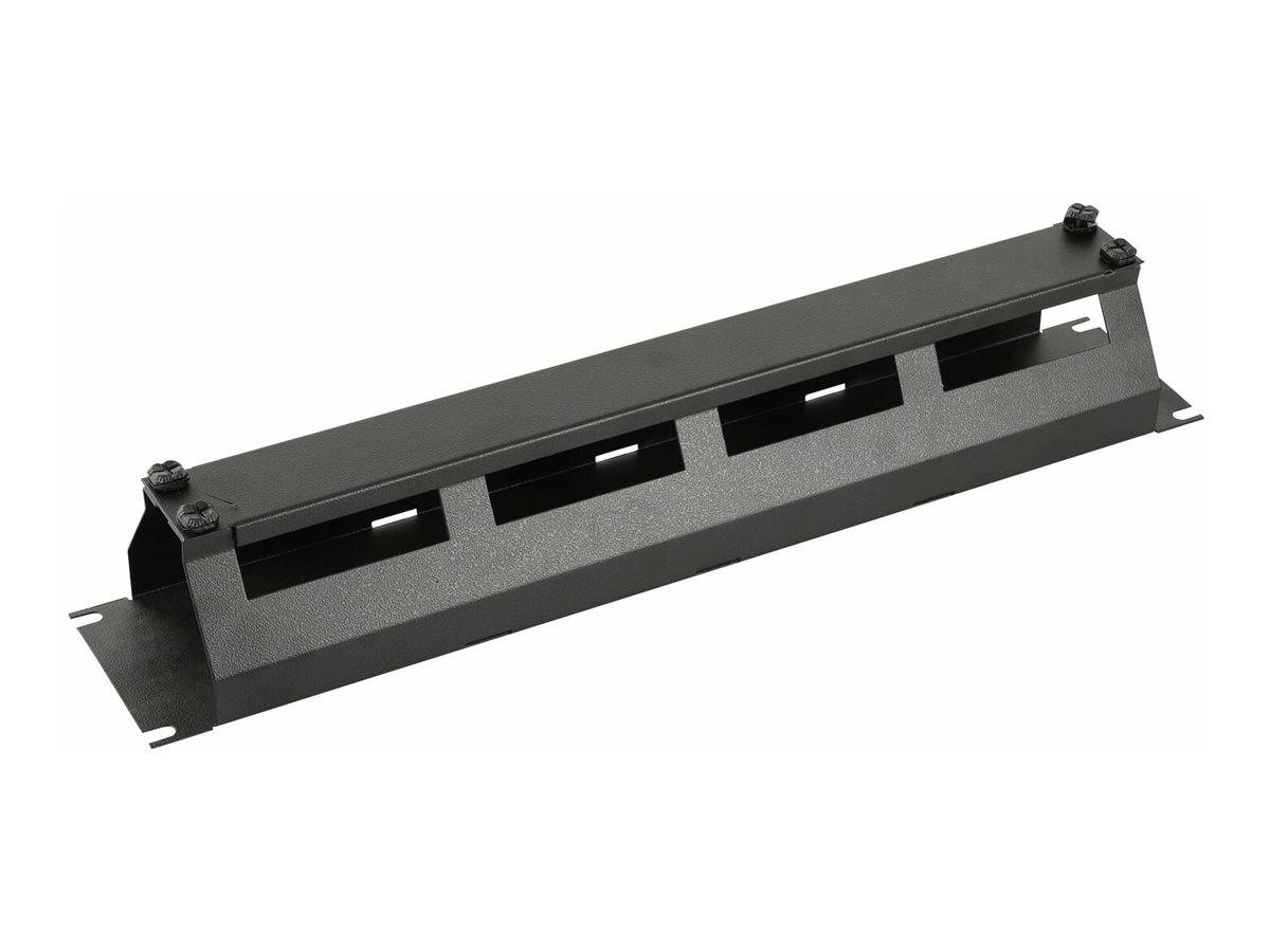 Lanview by Logon Rack-Kabelorganizer mit Abdeckung 2U 19" Schwarz