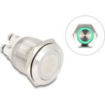 Delock Drucktaster zum Einbau 19 mm 4 x Schraubklemme LED grün (20978)