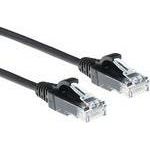 ACT Black 0.5 meter LSZH U/UTP CAT6 datacenter slimline patch cable with RJ45 connectors CAT6 U/UTP SLIMLINE BK 0.5M (DC9900)