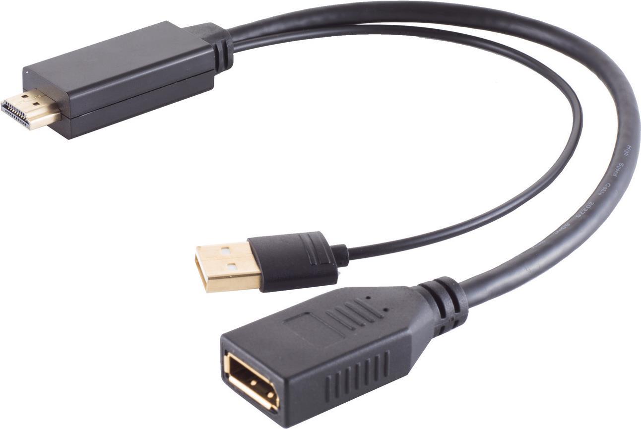 shiverpeaks -BASIC-S--Adapter-HDMI-A Adapter, Displayport Buchse, 4K, 30cm (80098-SPB)