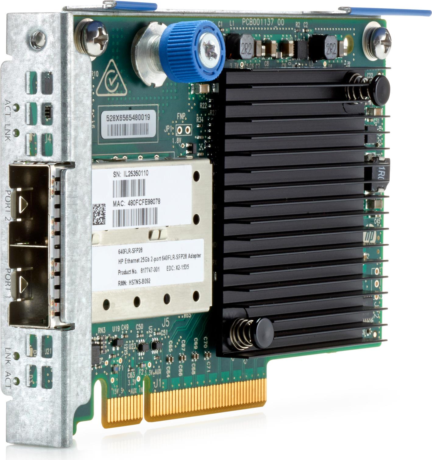 HPE Ethernet 10/25Gb 2-port 640FLR-SFP28 Eingebaut Ethernet / Fiber 25000 Mbit/s (840139-001)