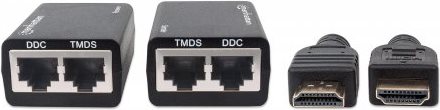 Manhattan HDMI Cat5e/Cat6 Extender (Receiver and Transmitter modules) (207386)