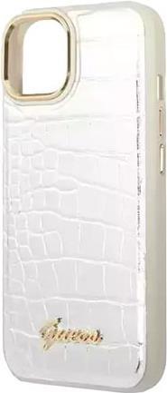 GUESS Hard Cover Croco PU Silver, für iPhone 14 Plus, GUHCP14MHGCRHS (GUHCP14MHGCRHK)