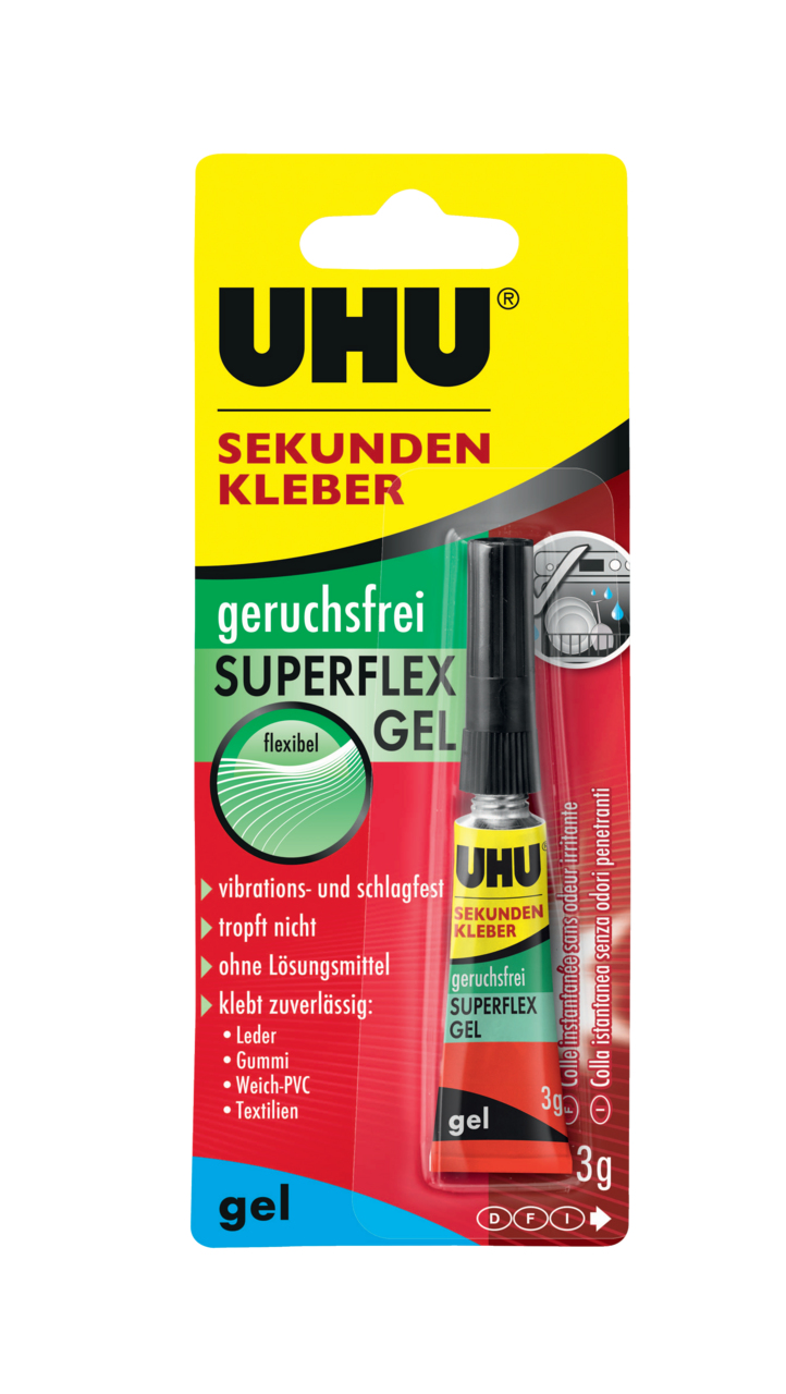 UHU Sekundenkleber Superflex Gel 3 g Transparent