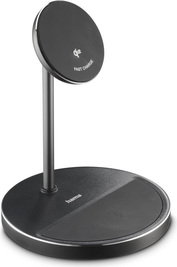 Hama Kabelloses Qi2-Ladegerät, induktiv Schnellladen, 2in1-Ladestation, 15 W (00201738)