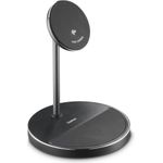 Hama Kabelloses Qi2-Ladegerät, induktiv Schnellladen, 2in1-Ladestation, 15 W (00201738)