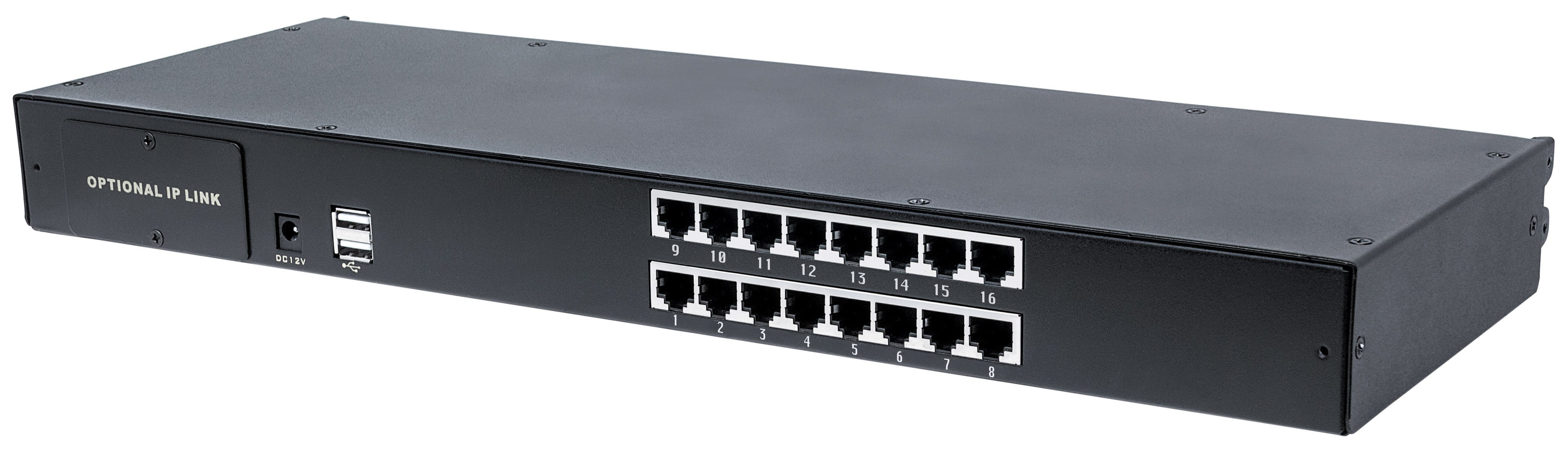 Intellinet Modular 16-Port CAT5 VGA KVM-Switch Schwarz