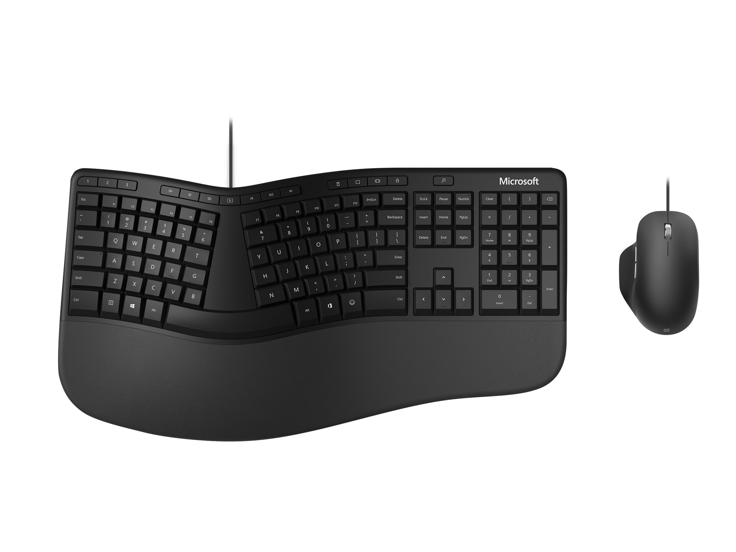 Microsoft Ergonomic Desktop Tastatur- und Maus-Set Nordisch Schwarz