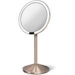 simplehuman Faltspiegel mit Sensor, 12 cm, wiederaufladbar, Edelstahl roségold (ST3010)