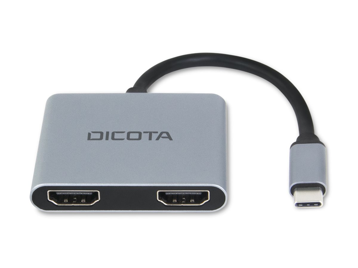 DICOTA 4-in-1 Dockingstation USB-C 2x HDMI 100W Silber