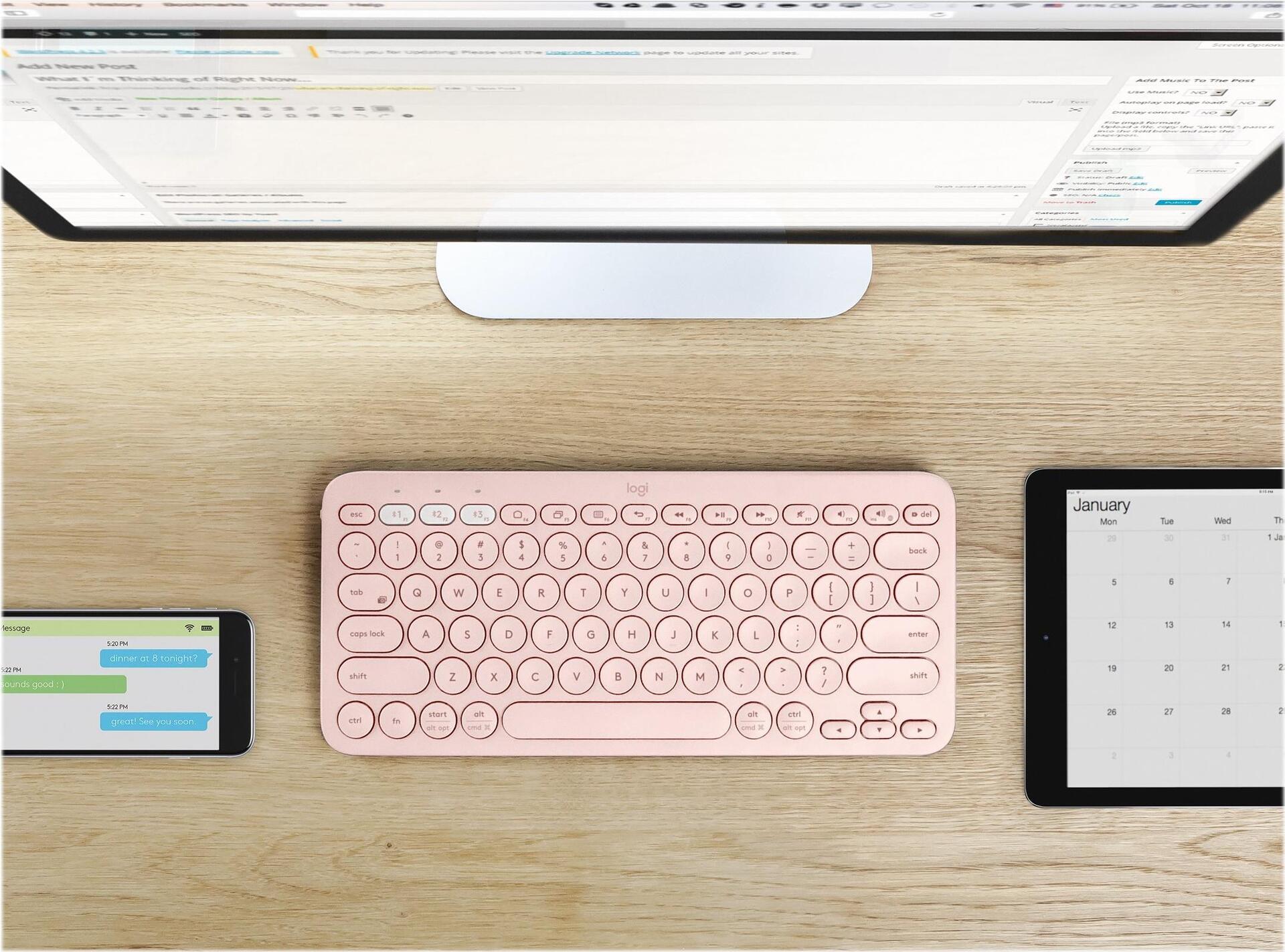 Logitech K380 Multi-Device Bluetooth Keyboard Rosé