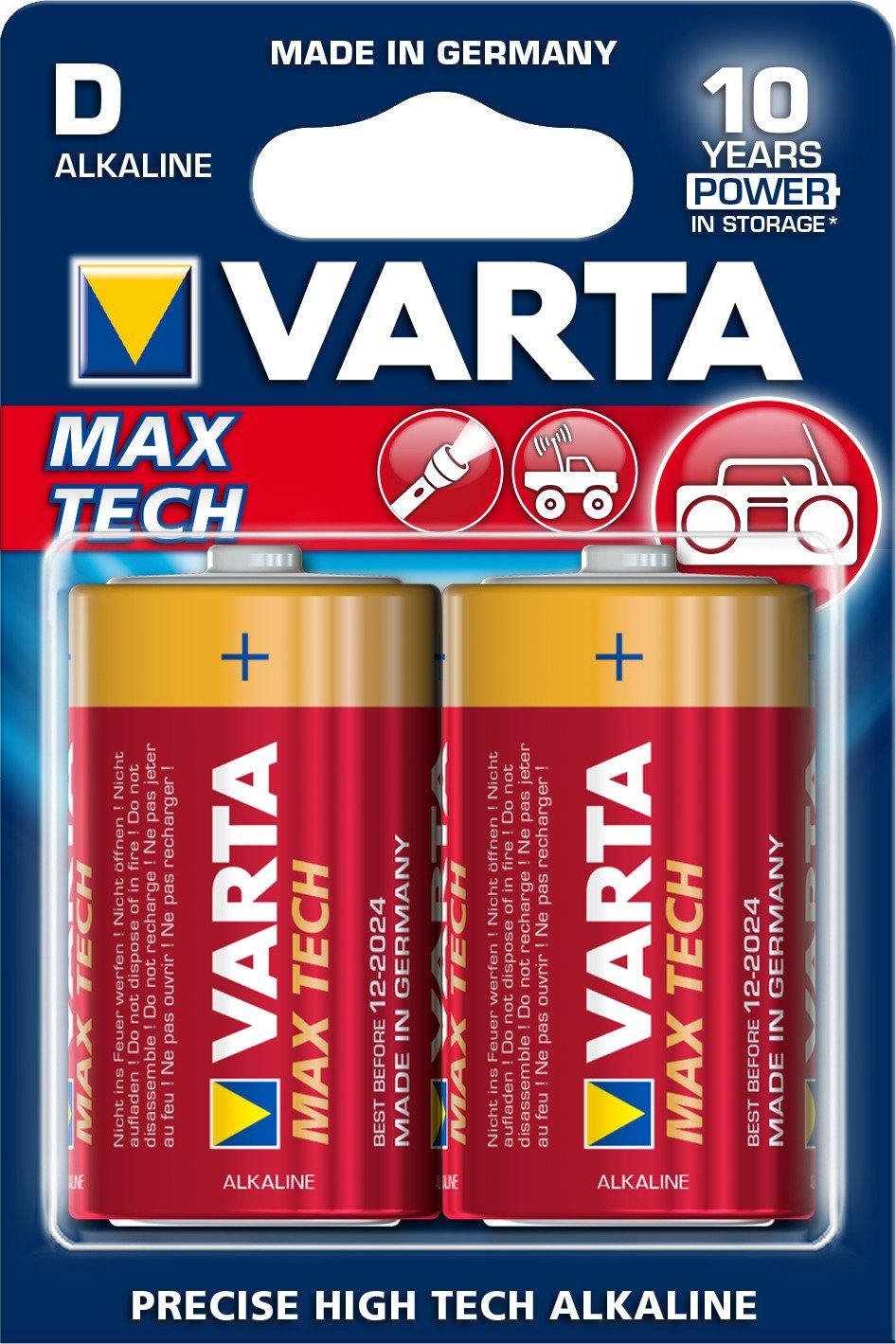 Varta Max Tech 04720 - Batterie 2 x D Alkalisch (04720110402)