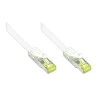 RJ45 Patchkabel mitCat.7 Rohkabel und Rastnasenschutz (RNS®), S/FTP, PiMF, halogenfrei, 600MHz, OFC, weiß, 50m, Good Connections® (8070R-500W)