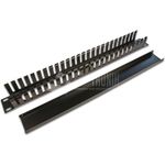 Wirewin 19\" 1HE Kabelführungspanel mit Abdeckung, schwarz RAL9005 (KRP 1U BL)