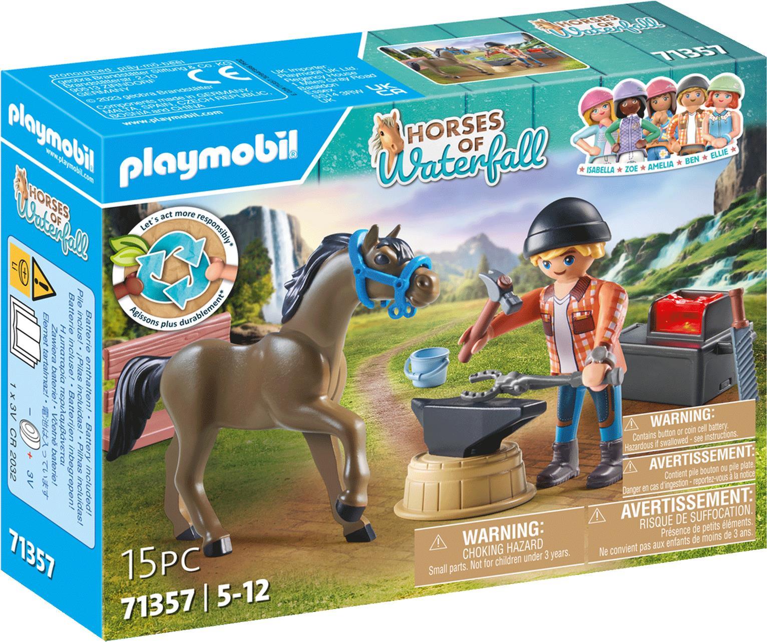 Playmobil Horses of Waterfall Hufschmied Ben & Achilles. Typ: Bauernhof, Empfohlenes Alter in Jahren (mind.): 5 Jahr(e), Empfohlenes Alter in Jahren (max.): 12 Jahr(e), Produktfarbe: Mehrfarbig (71357)