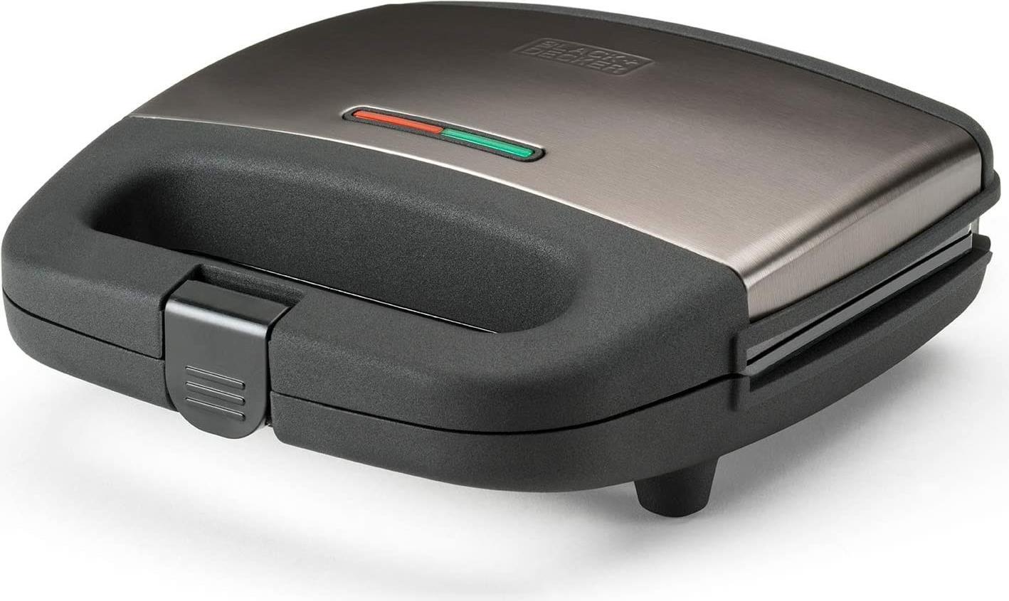 Black+Decker ES9680060B BXSA750E Sandwich-Maker, 750, Edelstahl, Pantone 10394 (BXSA750E)