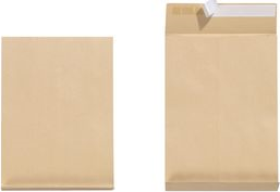 herlitz Faltenversandtasche C4, haftklebend, braun ohne Fenster, Natron-Recycling-Kraftpapier, 130 g-qm (10900355)