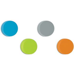 MAUL Scheibenmagnet, Silikon, 12 mm, farbig sortiert Haftkraft: 1,5 kg, Durchmesser: 12 mm / Höhe: 6 mm - 1 Stück (6166499)