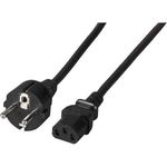 EFB-Elektronik Netzleitung Schutzkontakt 180° - C13 180°, schwarz, 5,0 m, 3 x 1,00 mm² Hersteller: EFB Elektronik (EK508SW.5)