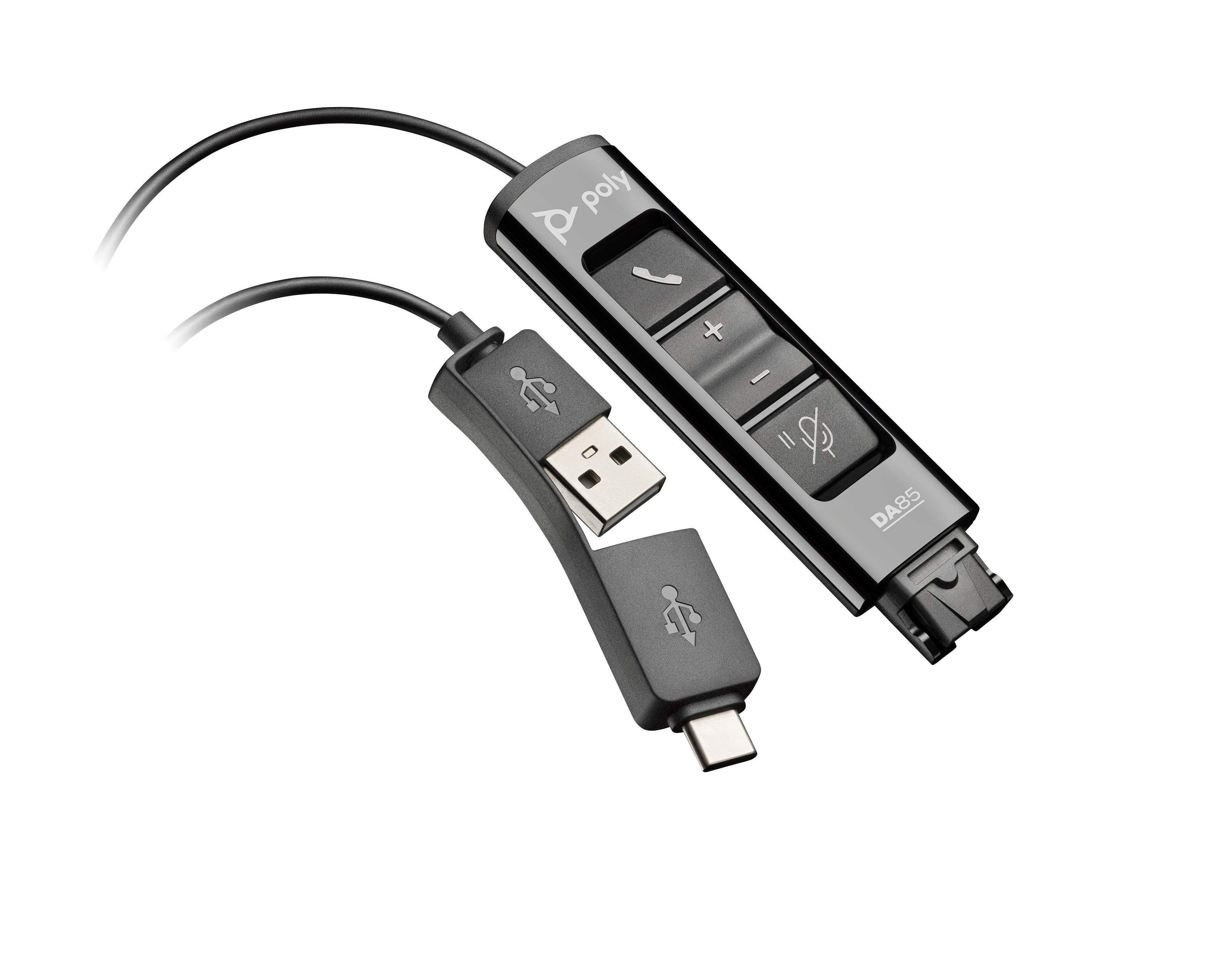 HP Poly DA85 Headset-Kabel 1,3 m Schwarz