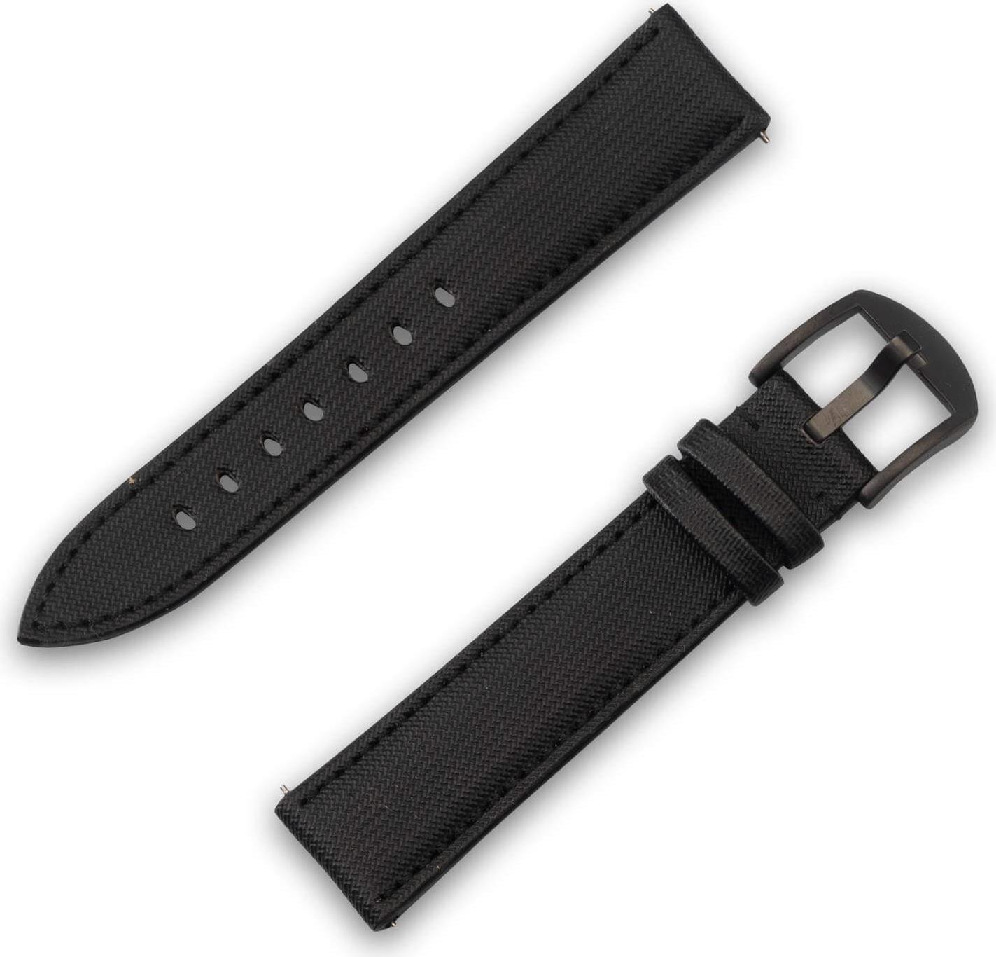 JT Berlin Watchband Wannsee | Universal 20mm | schwarz - Edelstahl schwarz | M | 10853 (10853)