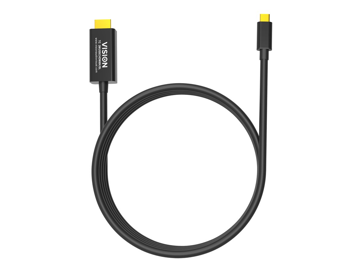 Vision USB-C zu HDMI Adapterkabel 8K 60 Hz 48 Gbps 2 m Schwarz