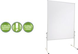 FRANKEN Moderationstafel U-Act! Line, 1.200 x 1.500 mm Oberfläche: Karton / weiß, Gesamthöhe: 1.950 mm