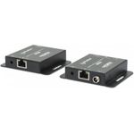 MANHATTAN 4K@30Hz HDMI over Ethernet Extender Set HDMI-Signalverlängerung mit 4K@30Hz bis zu 40 m oder 1080p@60Hz bis zu 70 m über ein einzelnes Cat6-Netzwerkkabel, Sender- und Empfängermodul, Power over Cable (PoC), schwarz (168397)