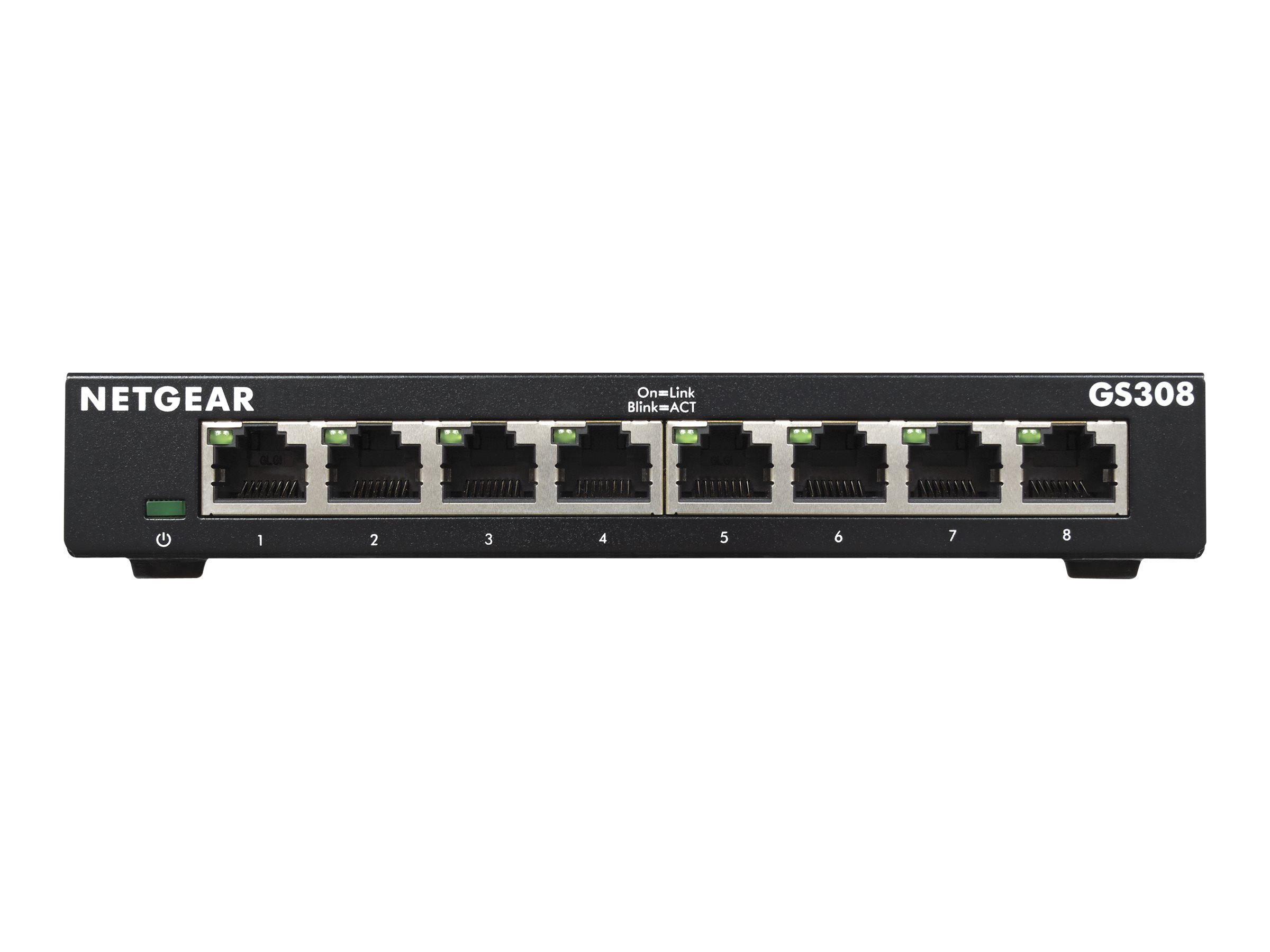 Netgear GS308v3 8-Port Gigabit Ethernet Unmanaged Switch Metallgehäuse Grau