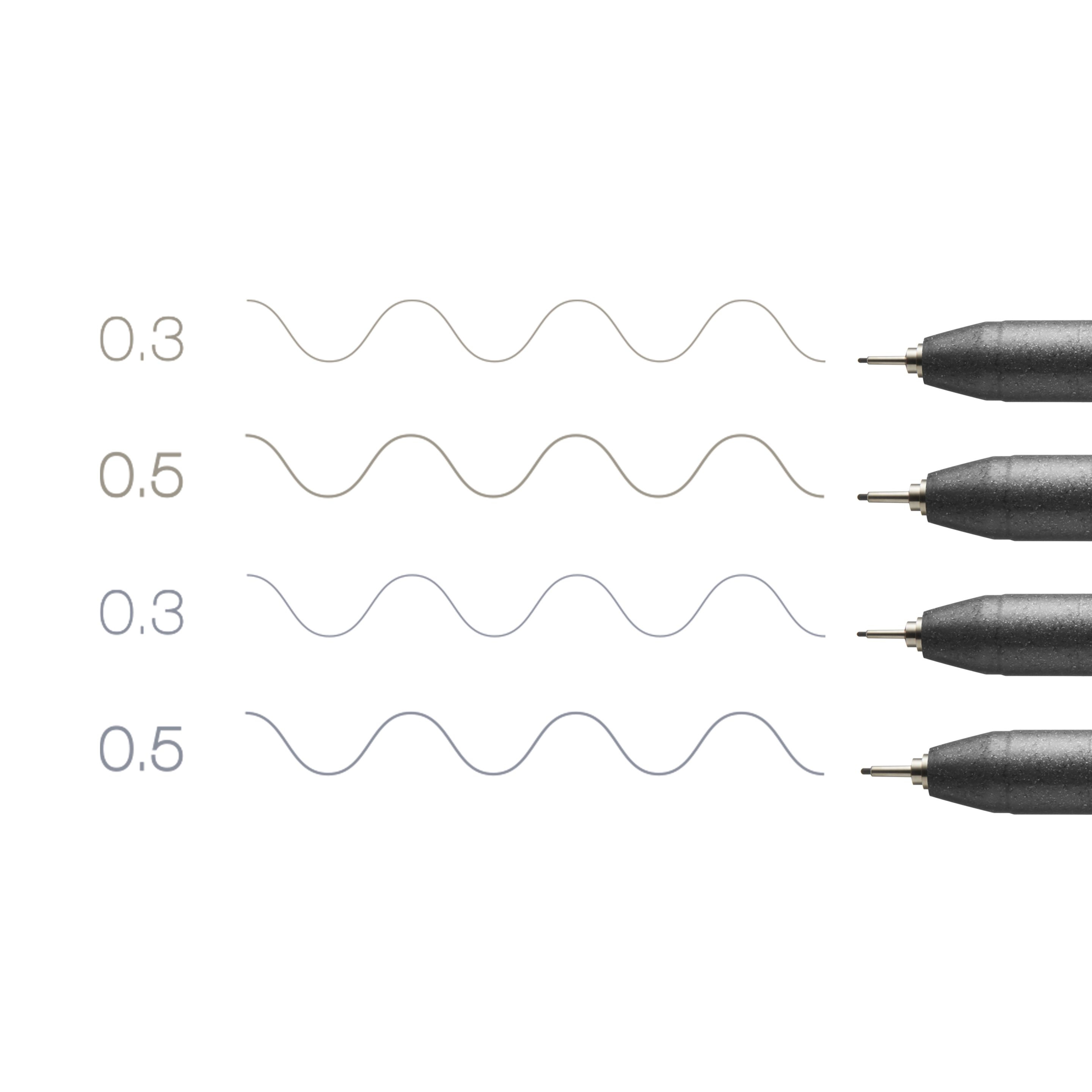 COPIC Multiliner Fineliner Set 0.3 + 0.5 mm Grau 4 St.