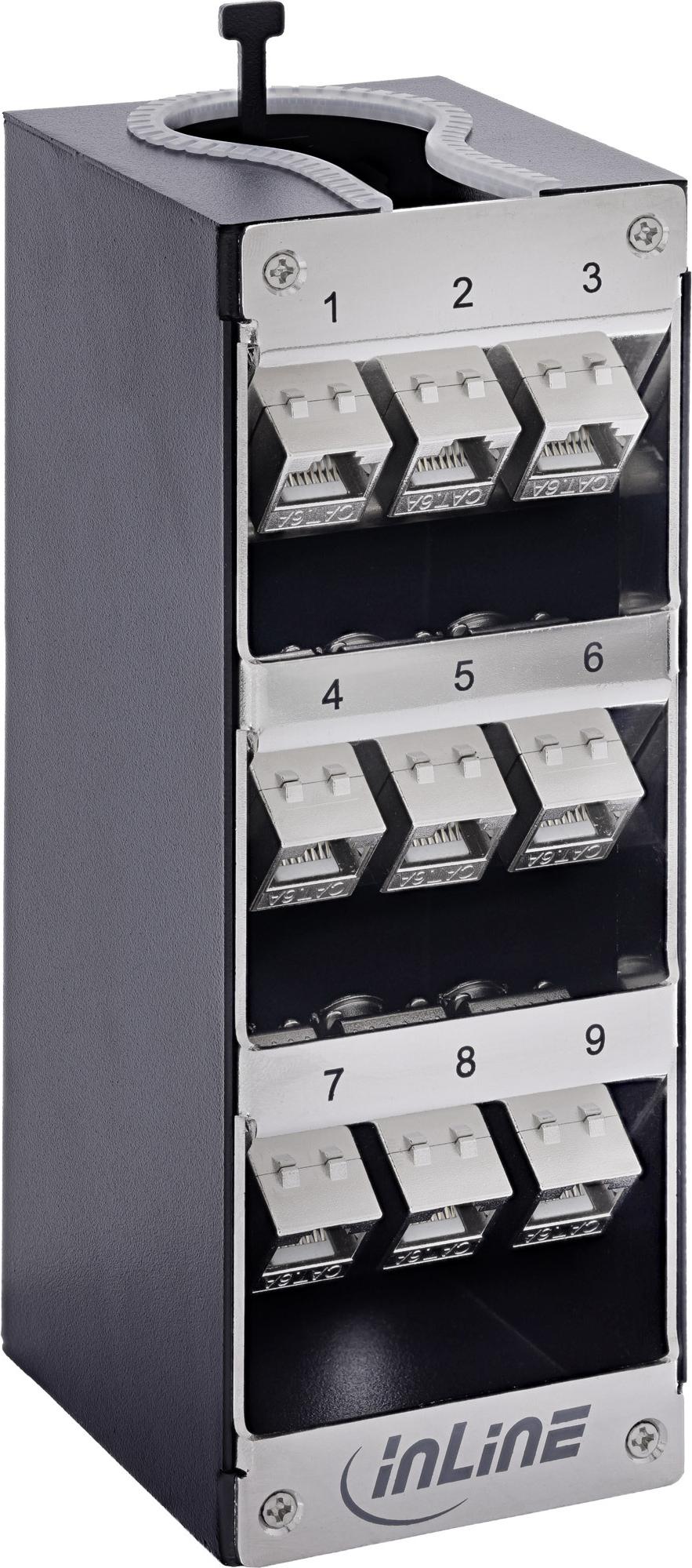 InLine® Keystone-Verteilerkasten 9-Port Cat.6A Wand-/Hutschinenmontage (76203P)