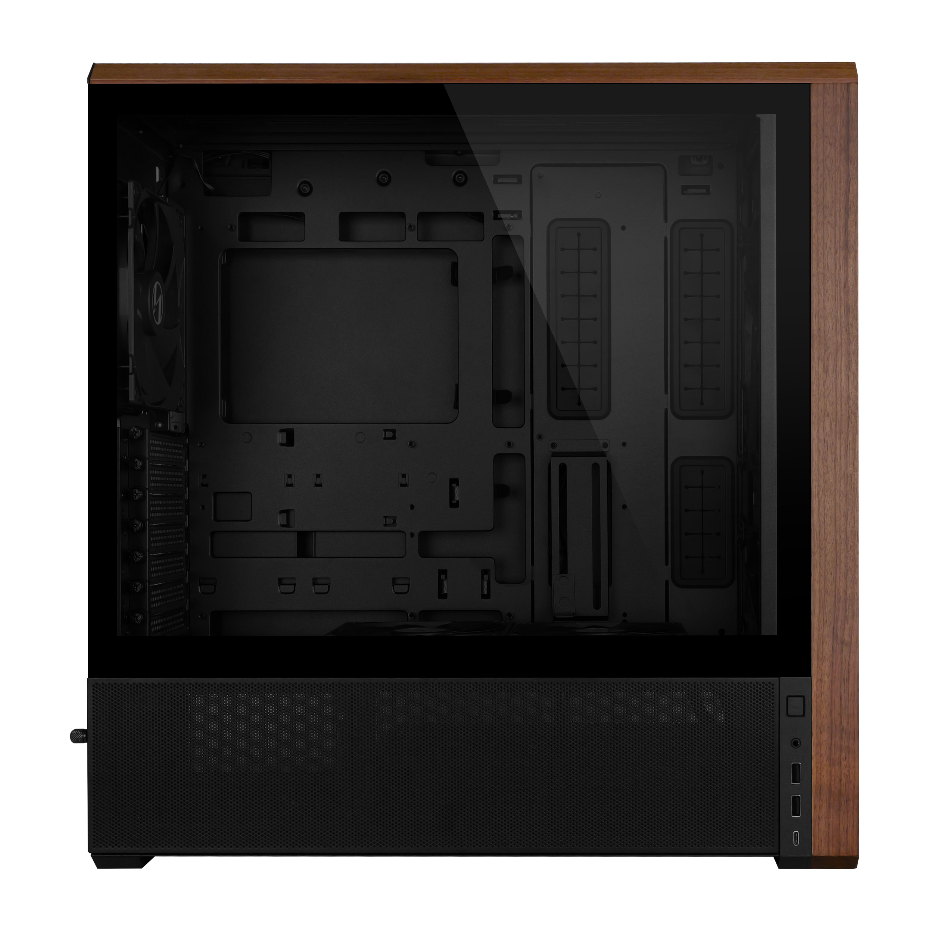Lian Li Lancool 217 Midi-Tower ATX PC-Gehäuse Tempered Glass Schwarz/Holz